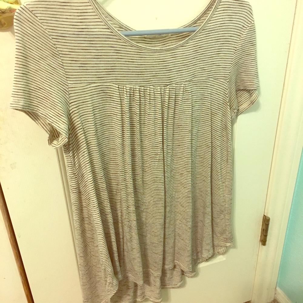 black and white striped tee